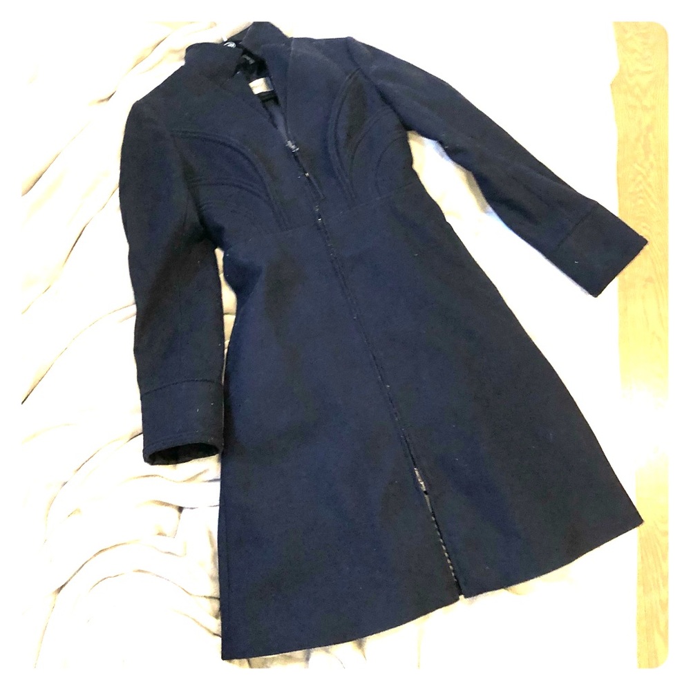 SPORTMAX Navy Blue Wool Coat